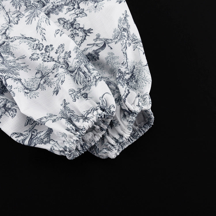 【Dress】エレガント水墨画ワンピース T01292