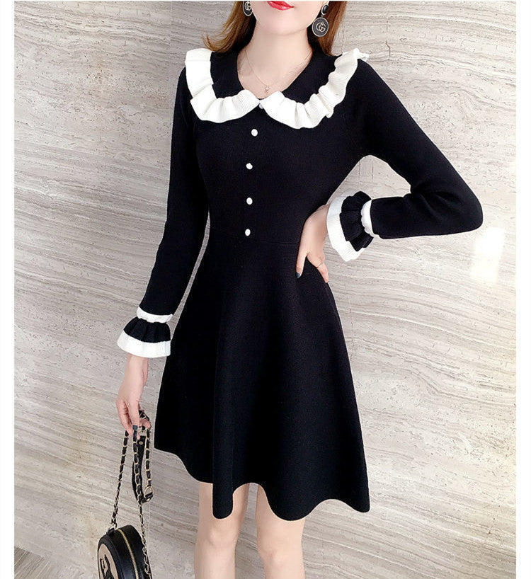 【Dress】ドールカラーニットワンピース W10295