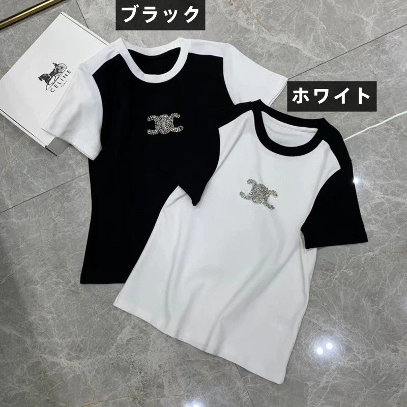 【Tops】配色Tシャツ W11158