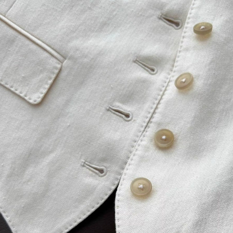 【Set】テーラードベスト×ワイドレッグパンツ T01766