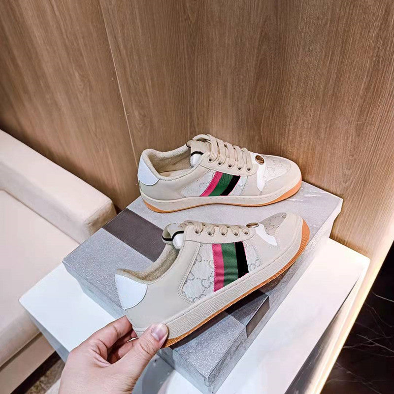 【Shoes】3色展開スニーカーフラットシューズ W12086
