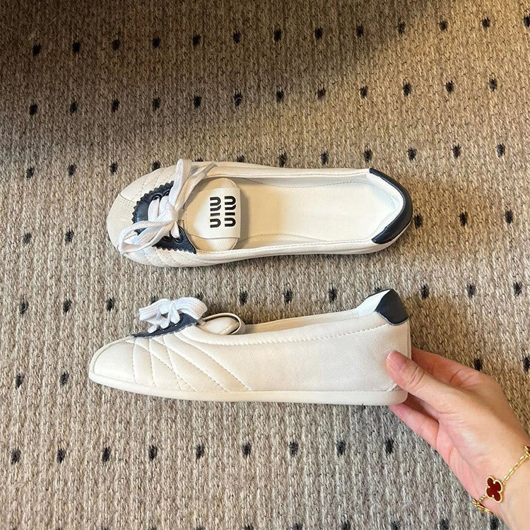 【Shoes】PUフラットシューズ W12758