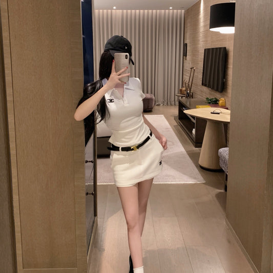 【Set】刺繡ロゴTシャツ+ショートパンツ2点セット T01481