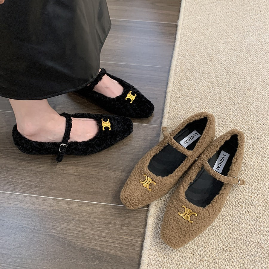【Shoes】ラムウールシューズ2色 Z8164