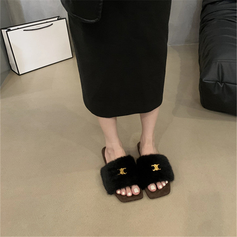 【Shoes】高級感ファースリッパ Z8041