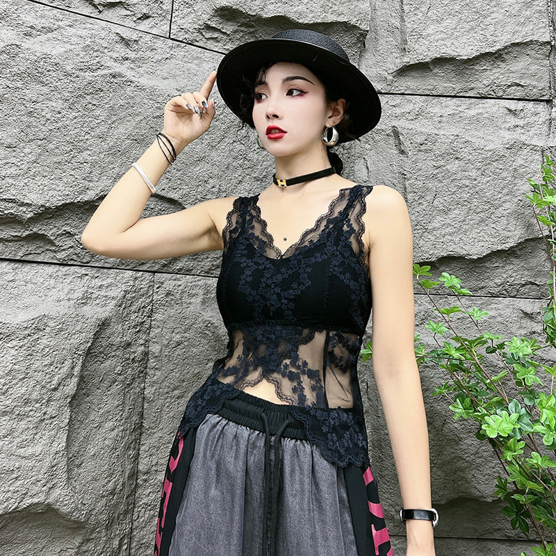 【Tops】ベアトップ付きレースタンクトップ W11533