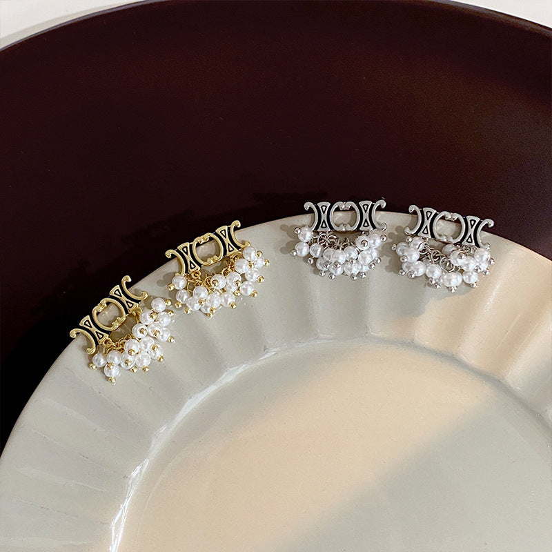 【雑貨】パール付きピアス Z8393