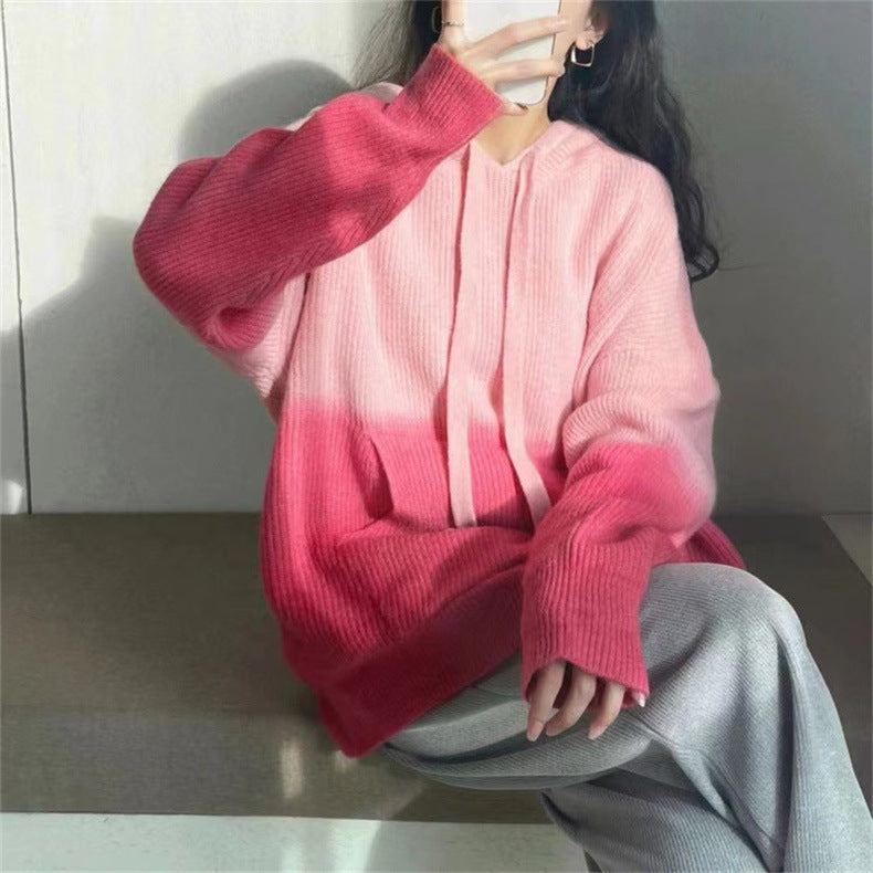 【Tops】タイダイ染めニットセーター W13732