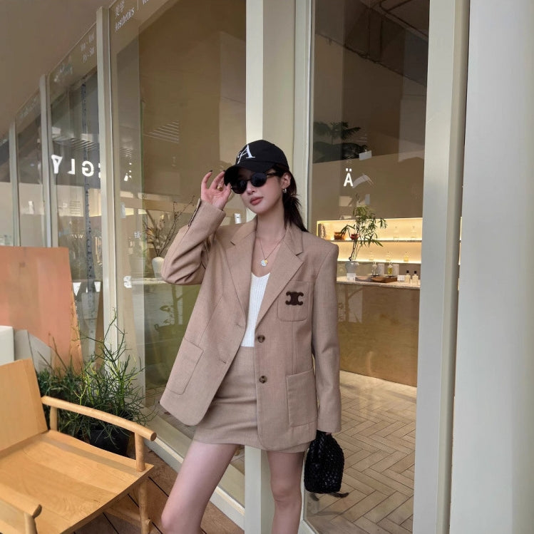 【Set】刺繍入りツーピーススーツ T01247