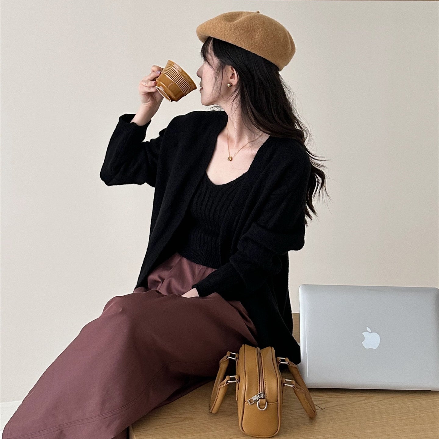 【Set】カーディガン×キャミソールセット W13384