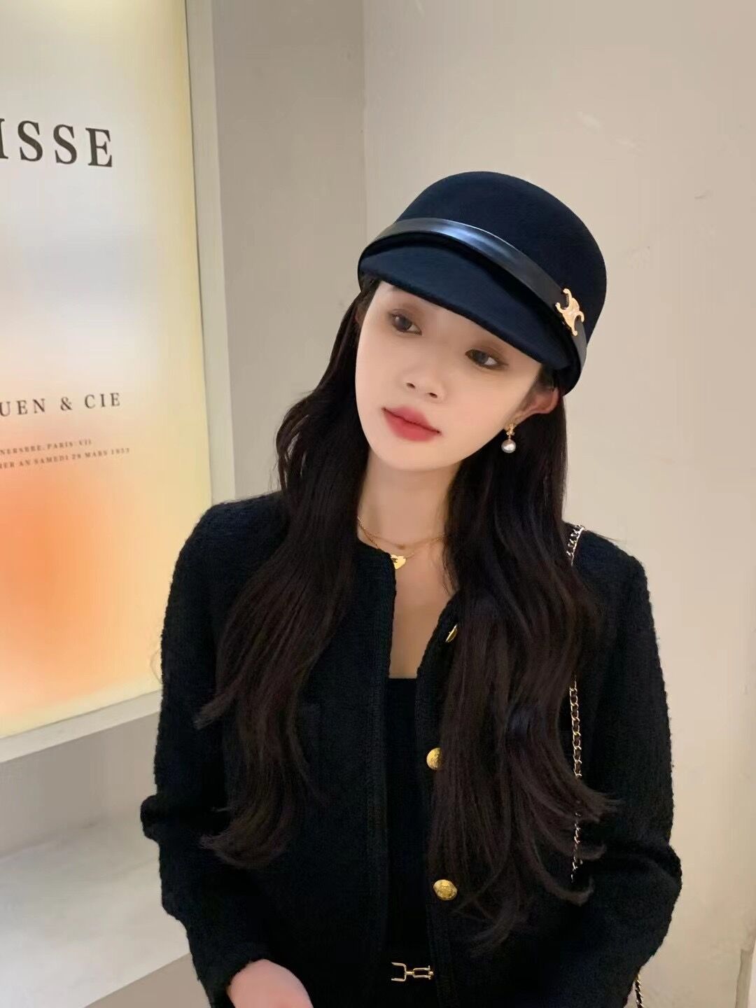 【雑貨】3色選択可レトロ風帽子 W14332