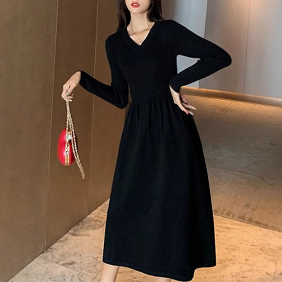 【Dress】新入荷~Aラインニットワンピース W9615