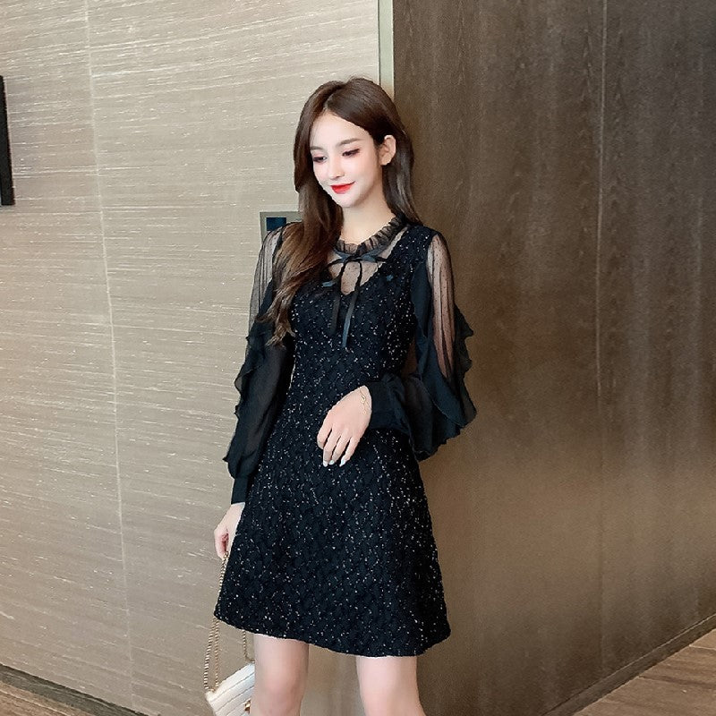 【Dress】レース切替ワンピース Z8212