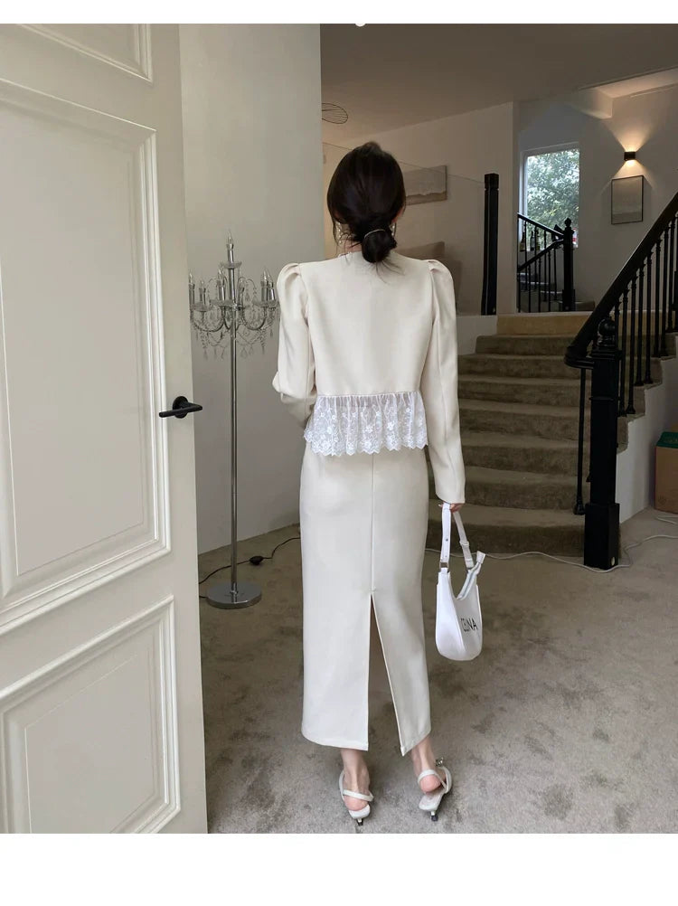 【Set】ジャケット+スカートセット W11070