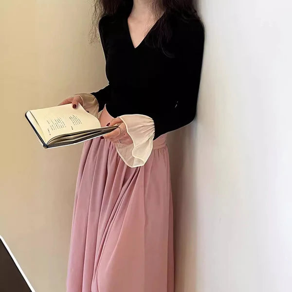 【Tops】切り替えデザインTシャツ W13081