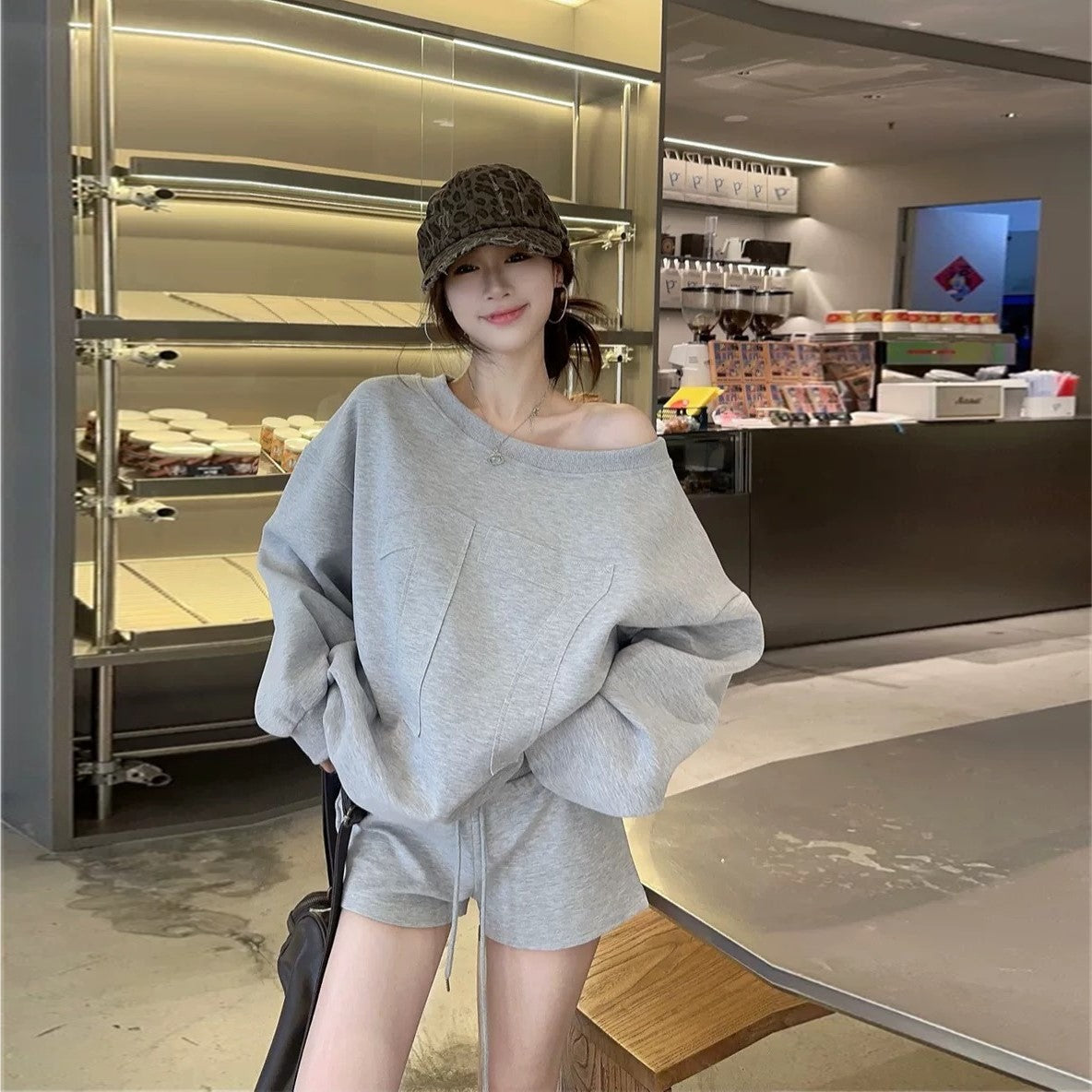 【Set】パーカー+ショートパンツ セット Z8022