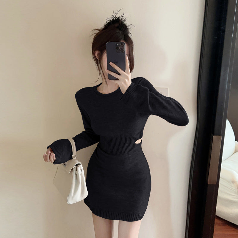 【Dress】透かし彫りニットワンピース Z7236