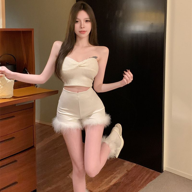 【Bottoms】ファー飾りショートパンツ Z7964