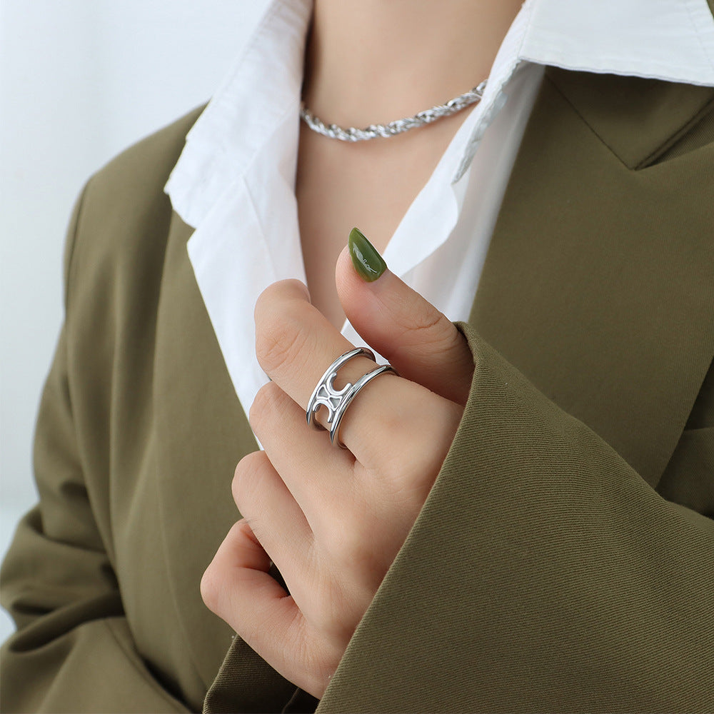 【雑貨】2色リングサイズ自由調整 Z7447