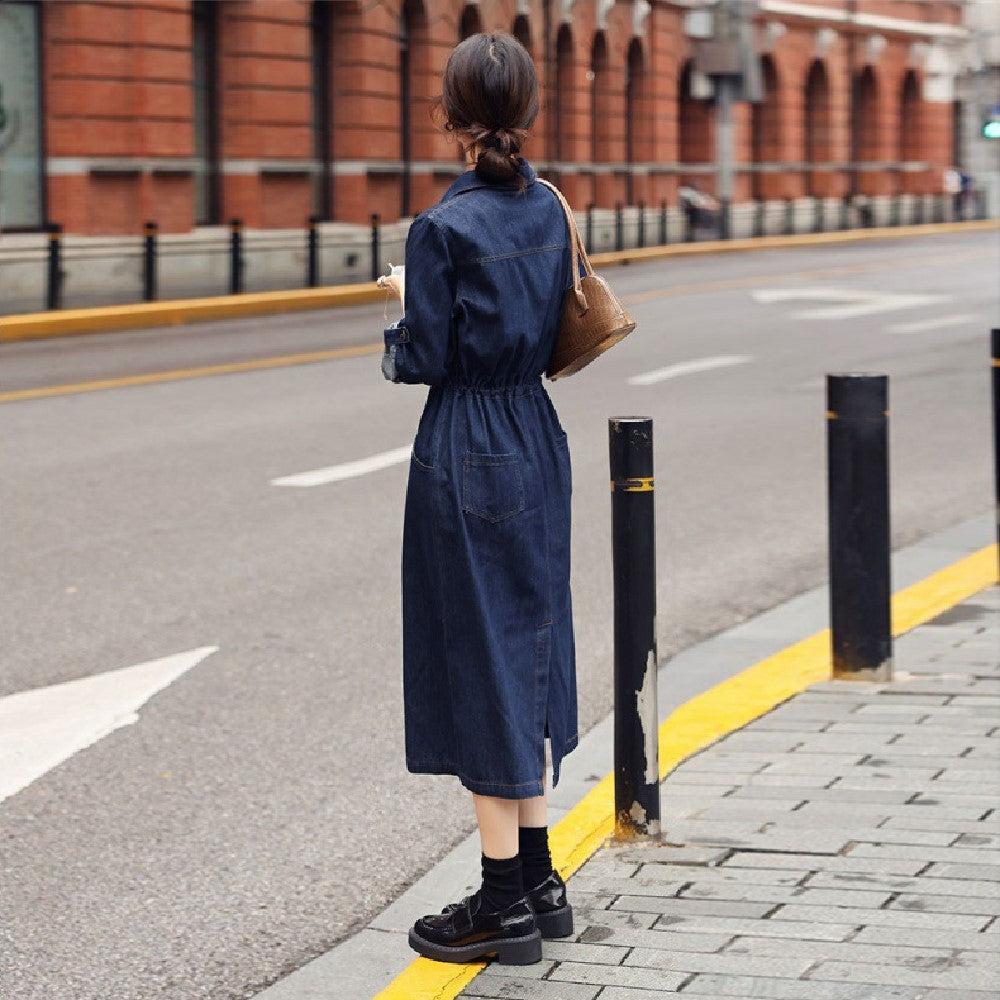 【Dress】ロング丈デニムワンピース Z7334