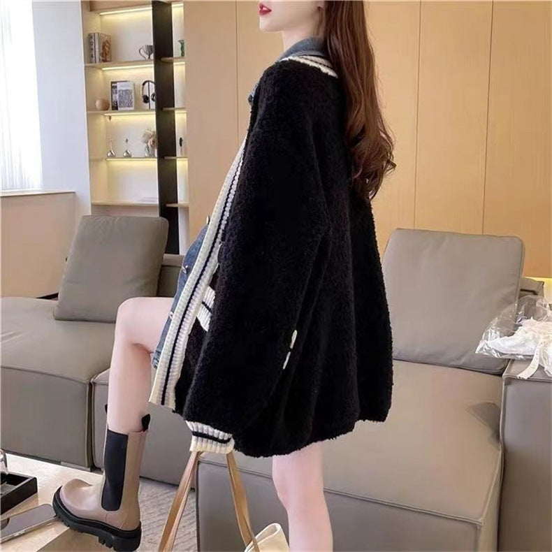 【Outer】切替デザインカーディガン Z7844