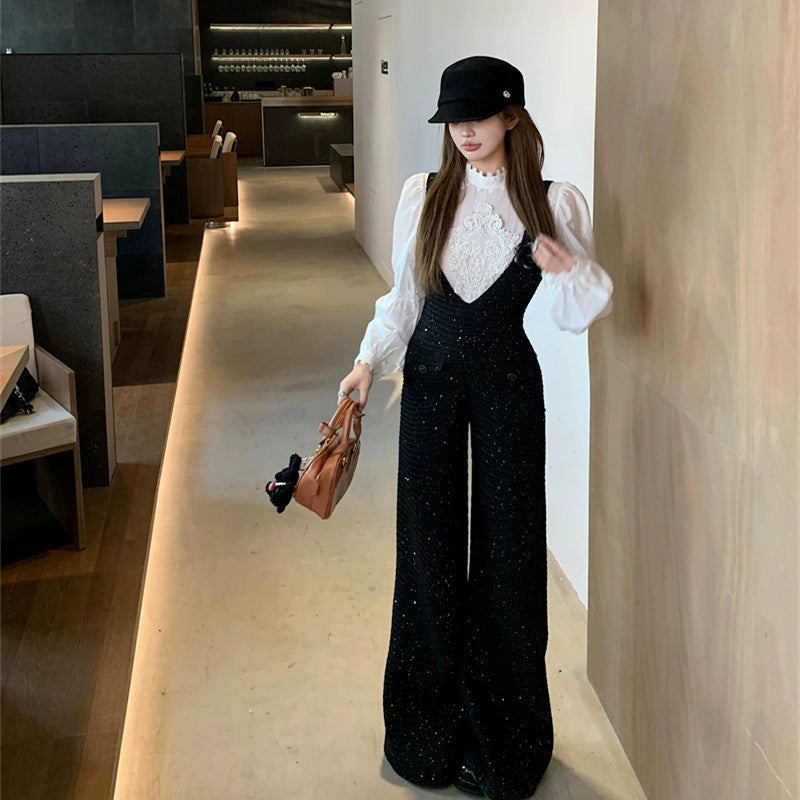 【Set】2点セット ブラウス + サロペット W11310