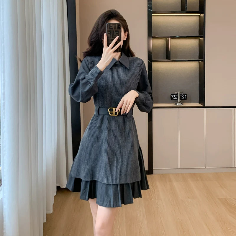 【Set】タンクトップ+シャツワンピースセット W9857