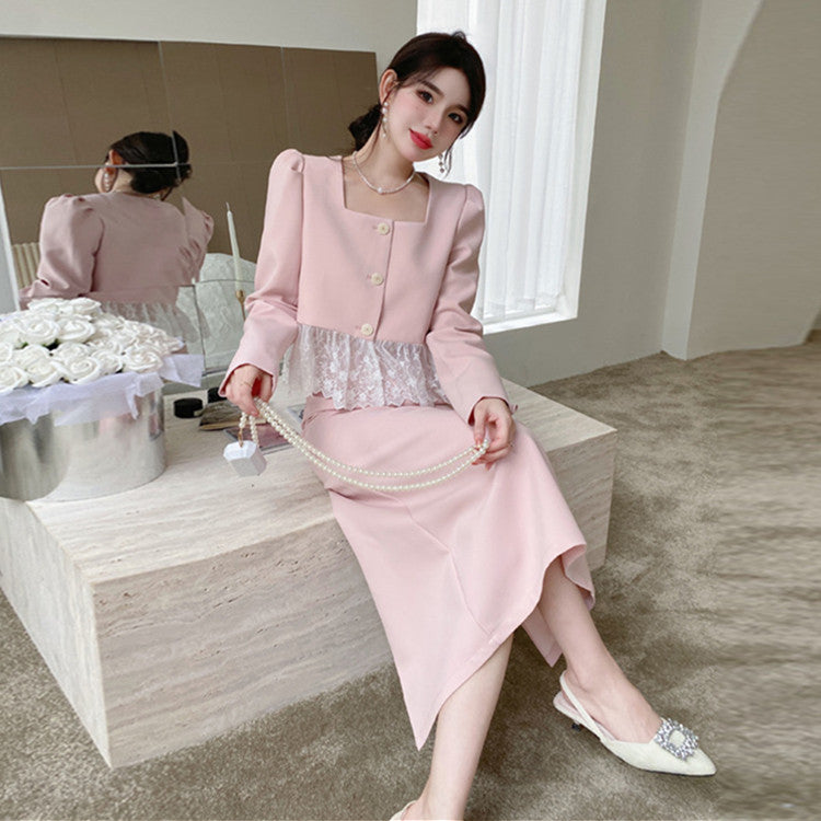 【Set】ジャケット+スカートセット W11070