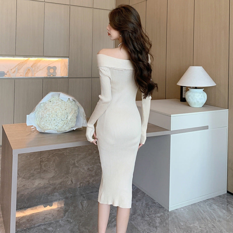 【Dress】ワンショルニットワンピース Z7671