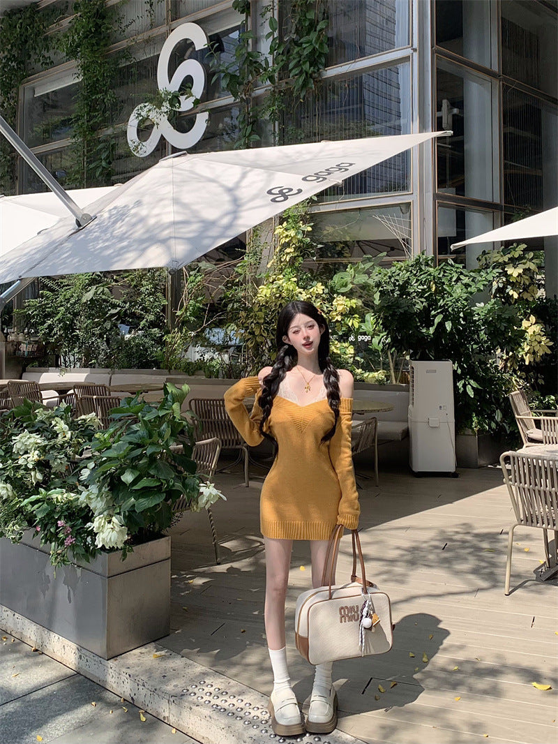 【Dress】レース切替ワンピース Z8298