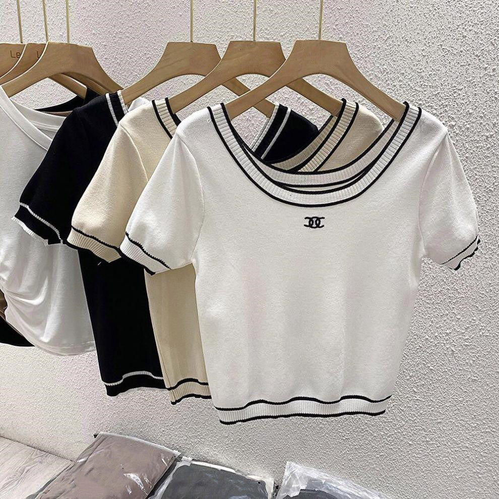 【Tops】ニットTシャツ W12444