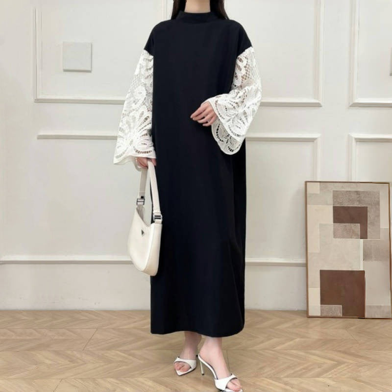 【Dress】レース切替Aラインワンピース Z7050