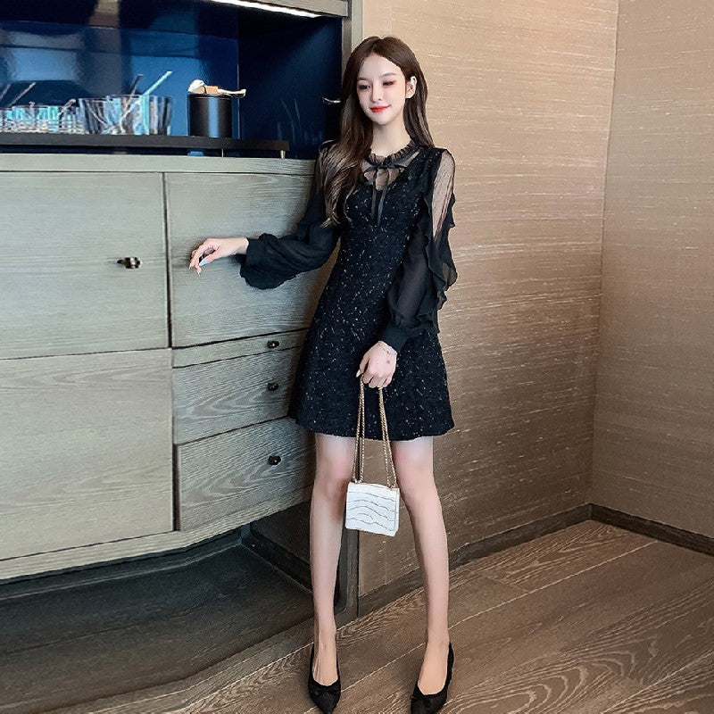 【Dress】レース切替ワンピース Z8212