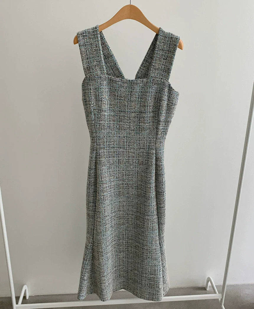 【Dress】ツイードマーメイドキャミソールワンピース W8121