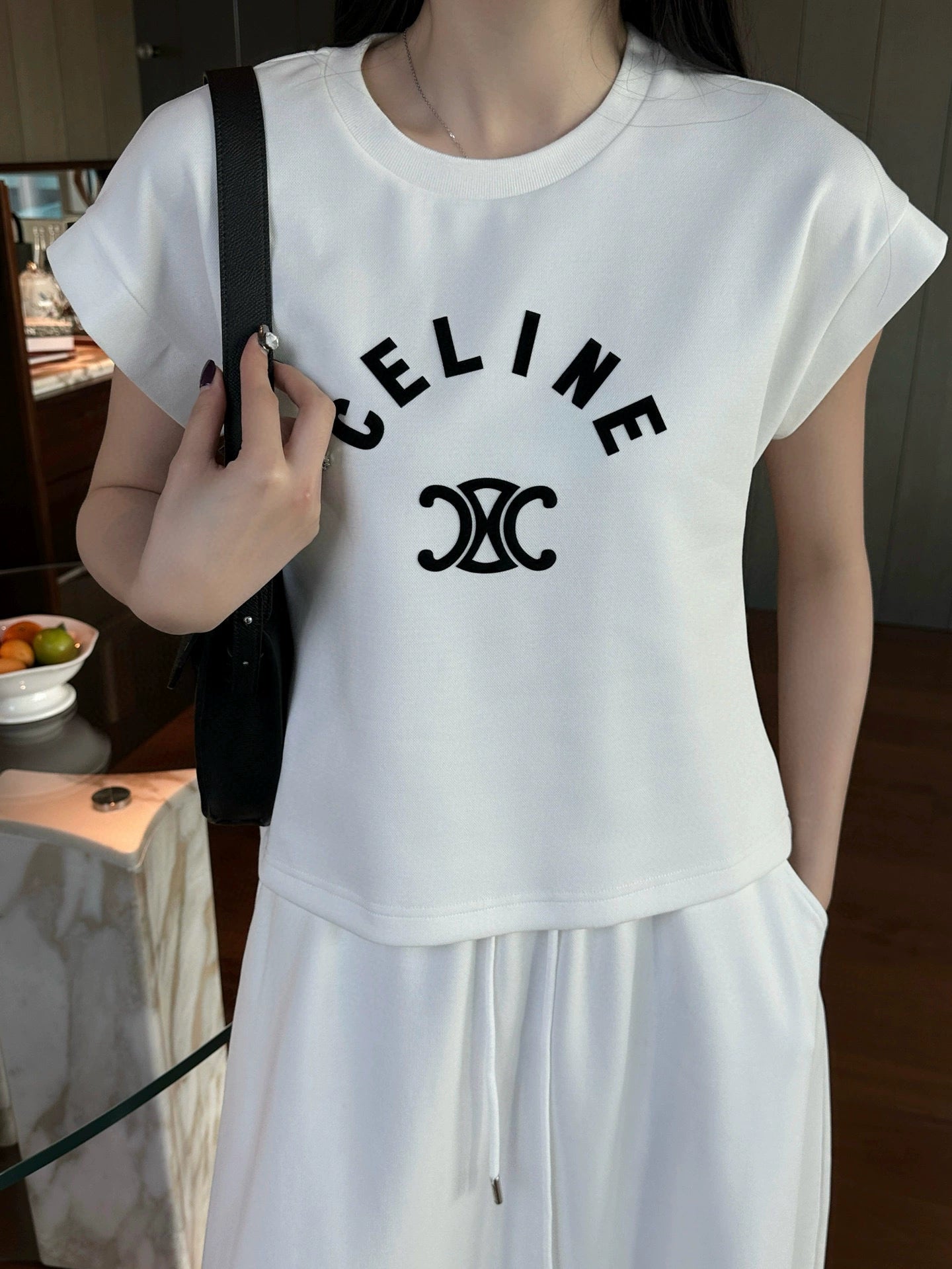 【Set】プリントTシャツ + スリットスカート2点セット T01478