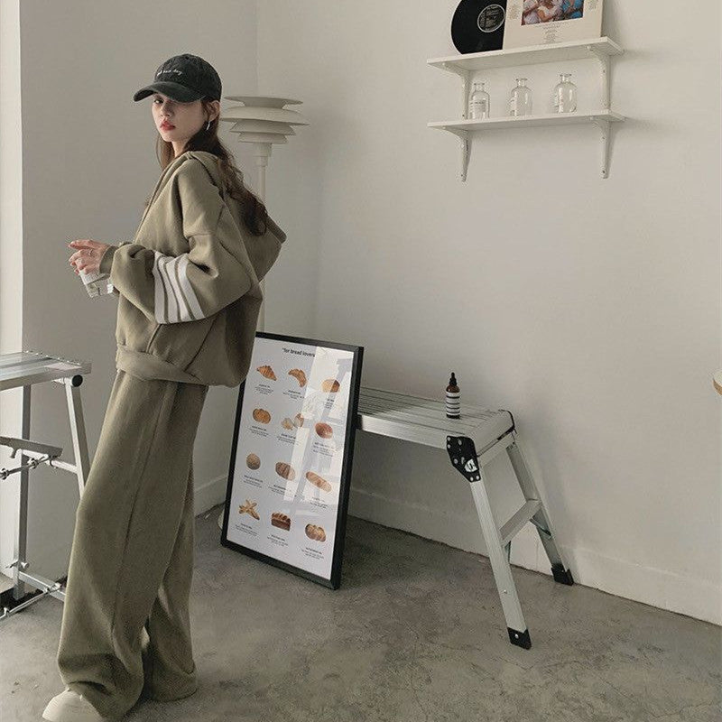 【Set】セットアップ ジップパーカー+パンツ W13535