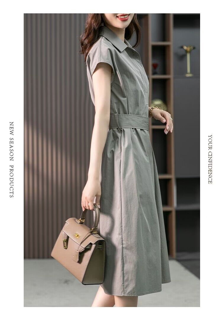 【Dress】ノースリーブシャツワンピース W11780