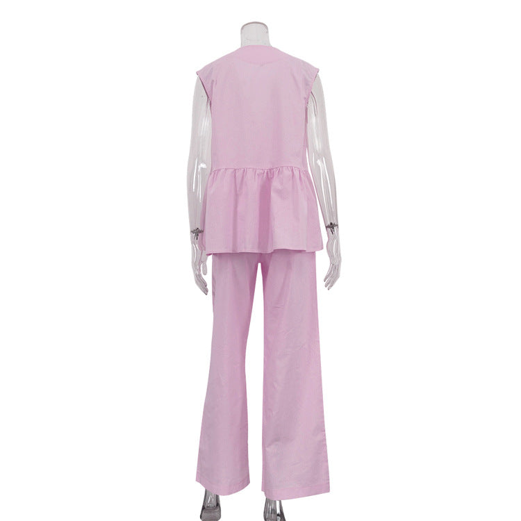 【Set】コットンVネックノースリーブ2点セット T01291