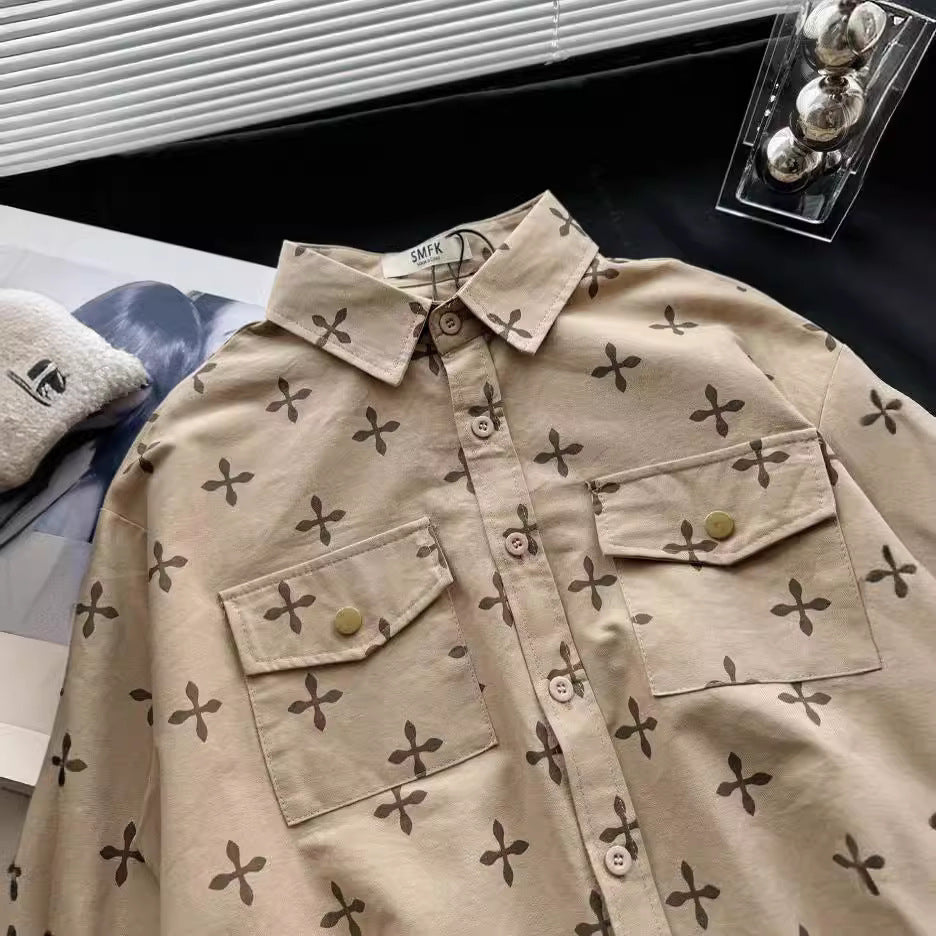 【Tops】ゆったり長袖シャツ Z7398