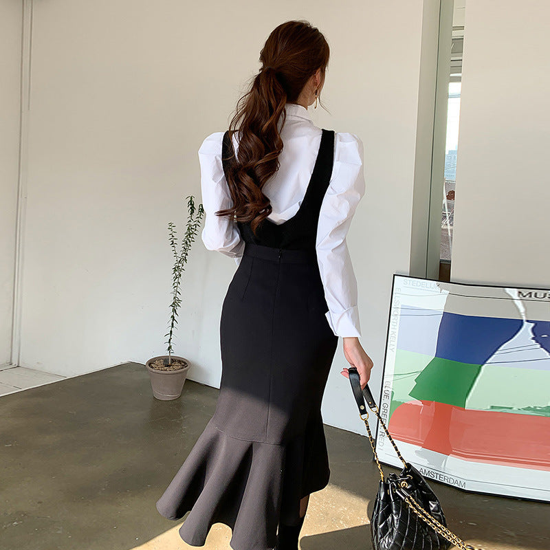 【Set】2点セット シャツ +ワンピース W10937