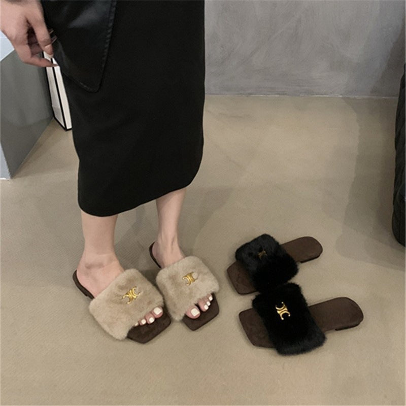 【Shoes】高級感ファースリッパ Z8041