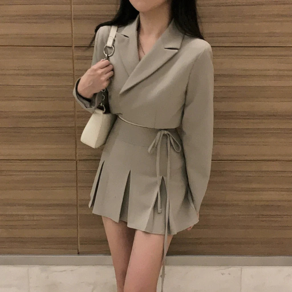 【Set】ジャケット+スカート 2点セット W10876