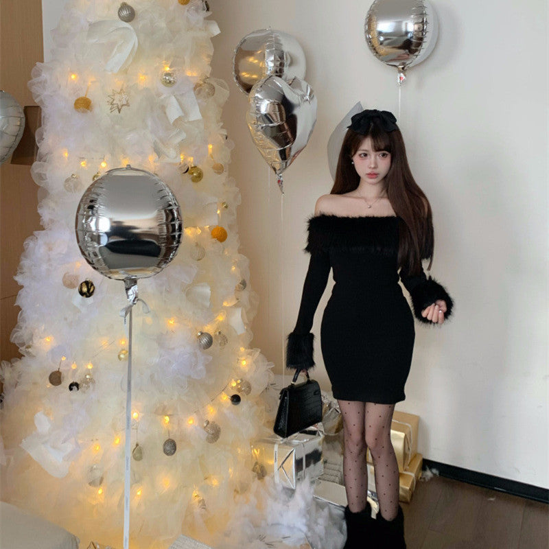 【Dress】クリスマスフェイクファーワンピース W14671