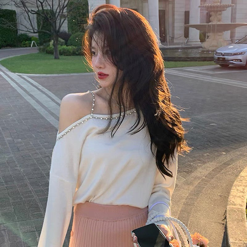 【Tops】ワンショルダーニット W13412