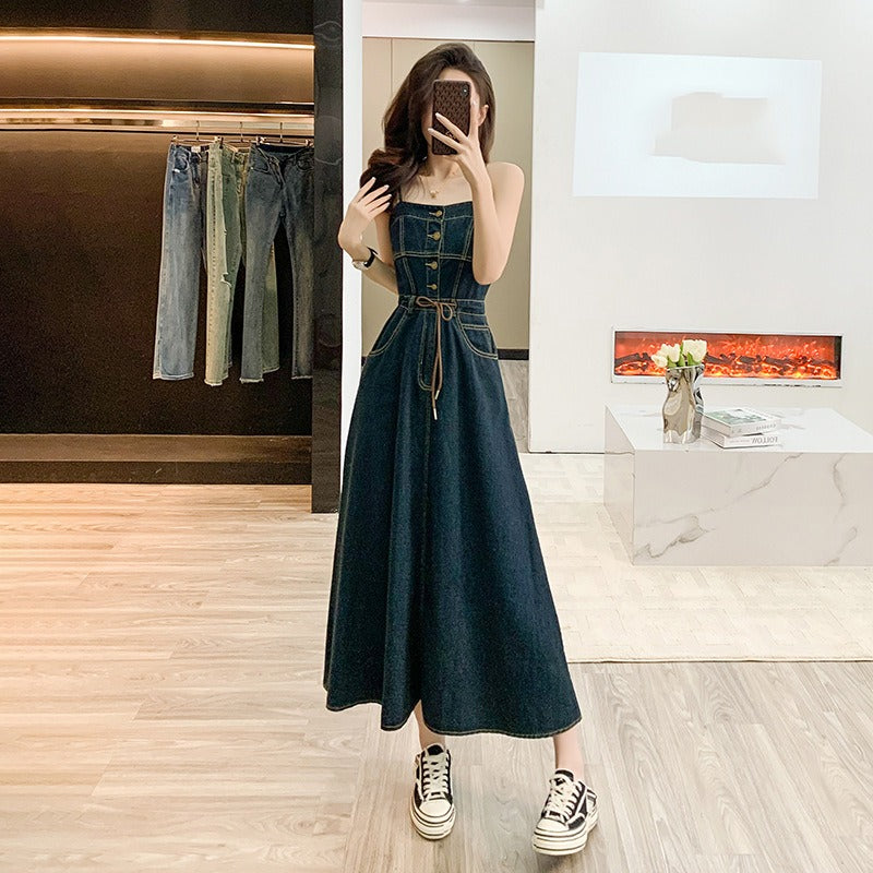 【Dress】デニムキャミソールワンピース W11815