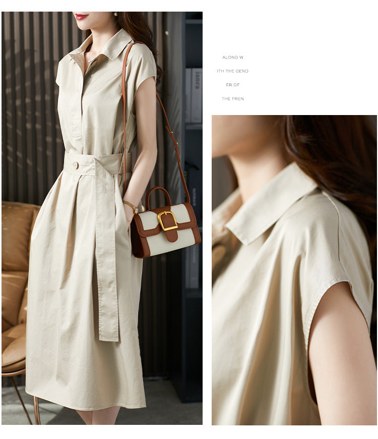 【Dress】ノースリーブシャツワンピース W11780