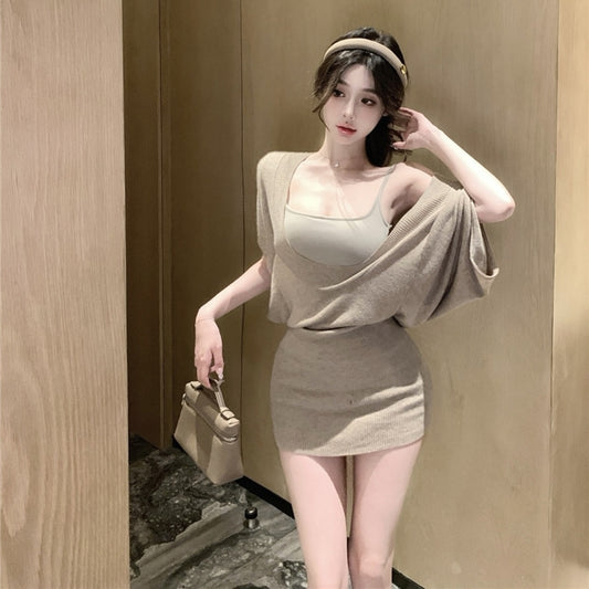 【Set】スモックワンピース×キャミソールセット T01386