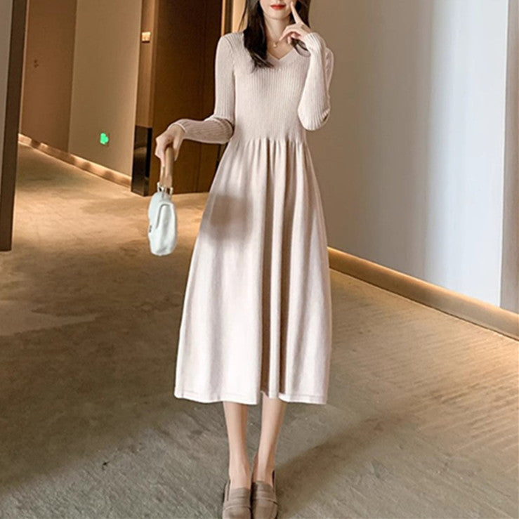 【Dress】新入荷~Aラインニットワンピース W9615