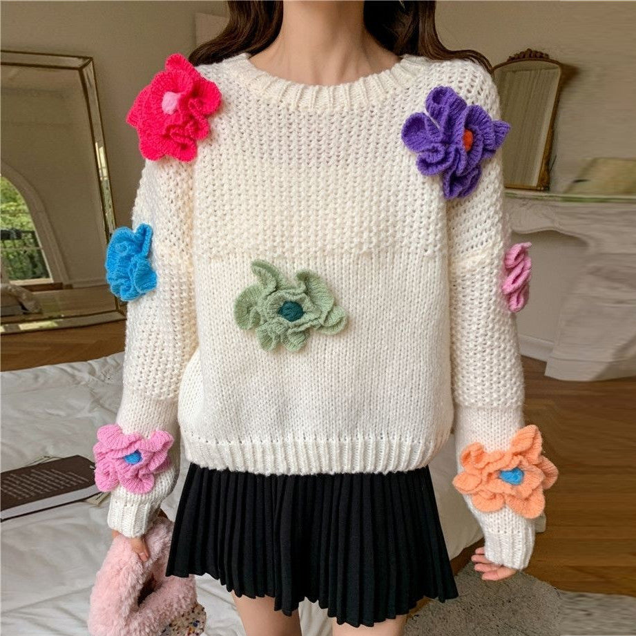 【Tops】新入荷~刺繍ニット W13769