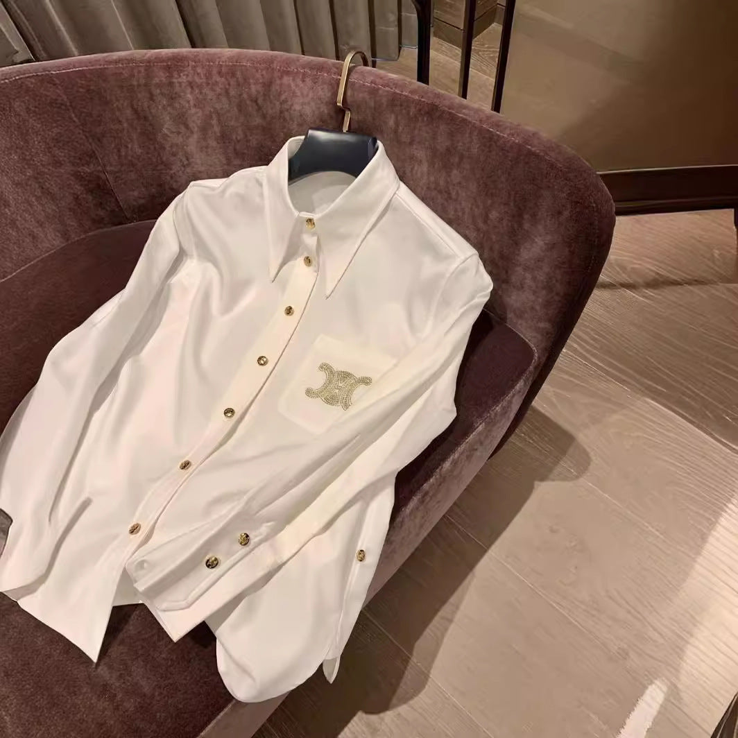 【Tops】長袖ゆったりシャツ W11150